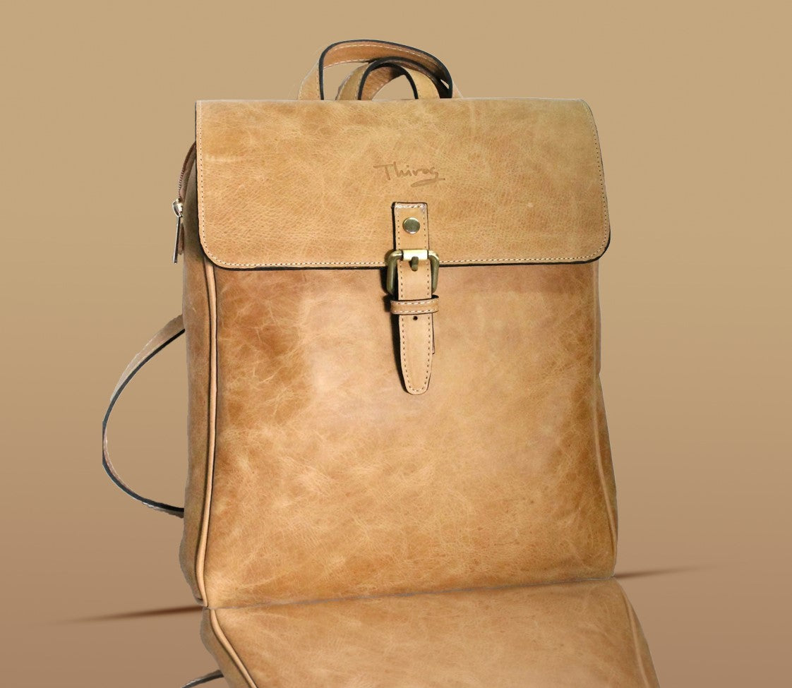 Terra Leather Messenger Backpack