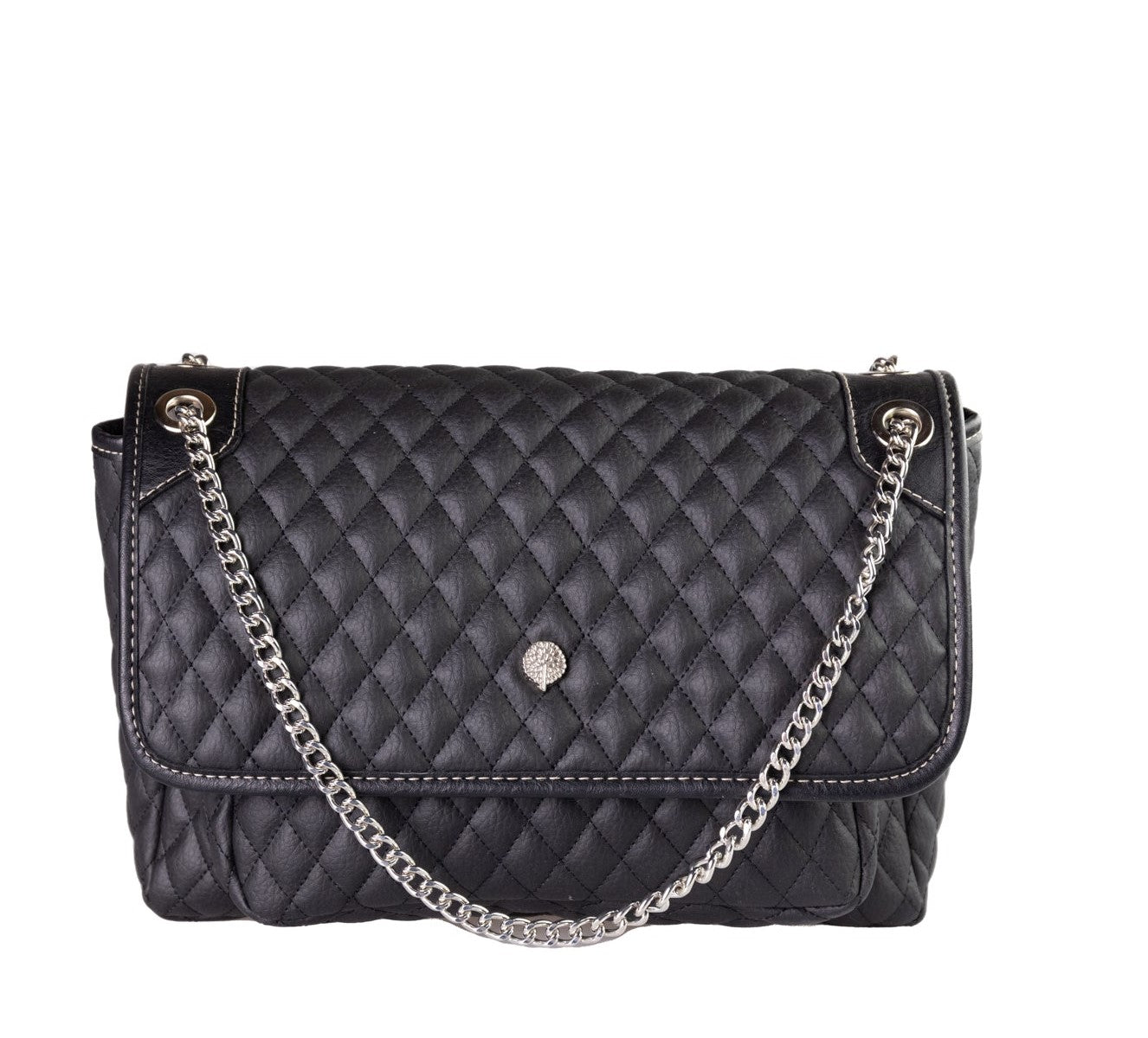 Quilted shoulder glam bag