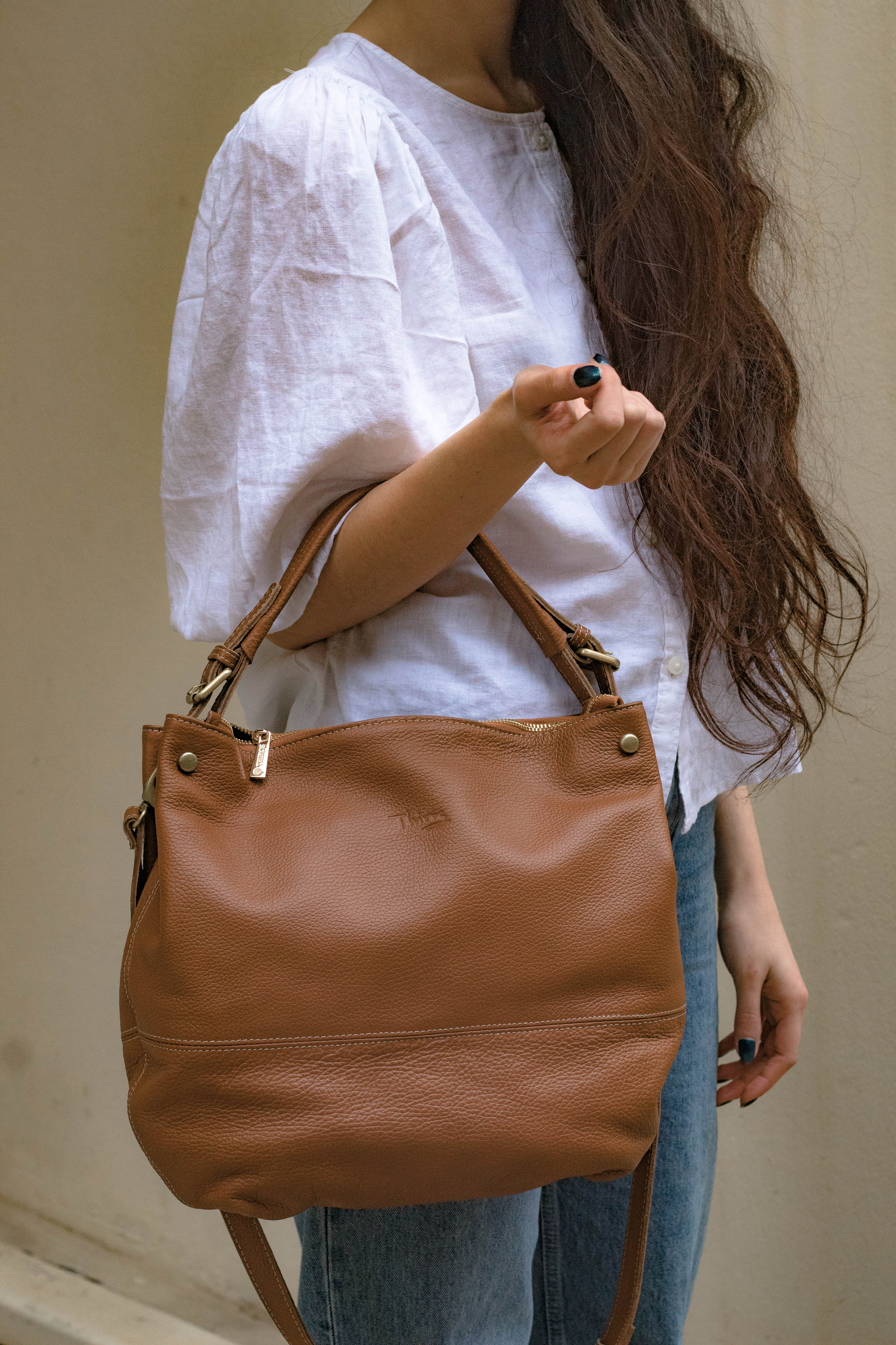 Τσάντα ώμου Leather με λουράκι